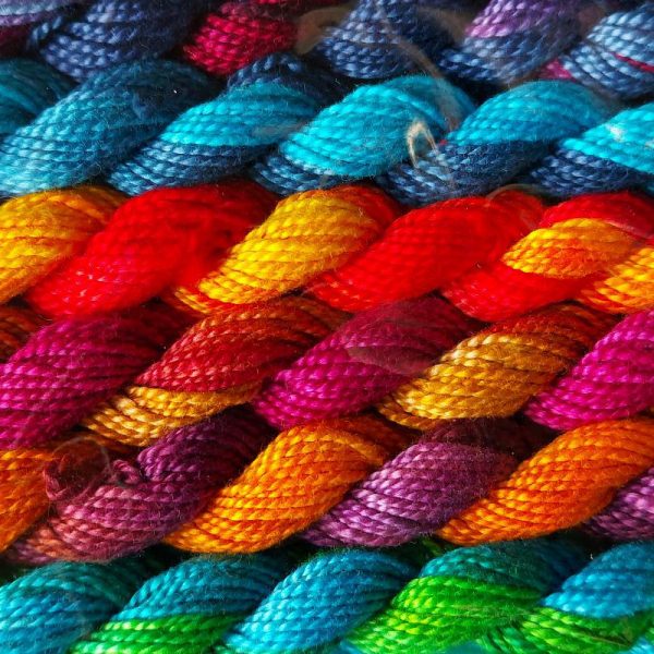 Hand dyed cotton perle